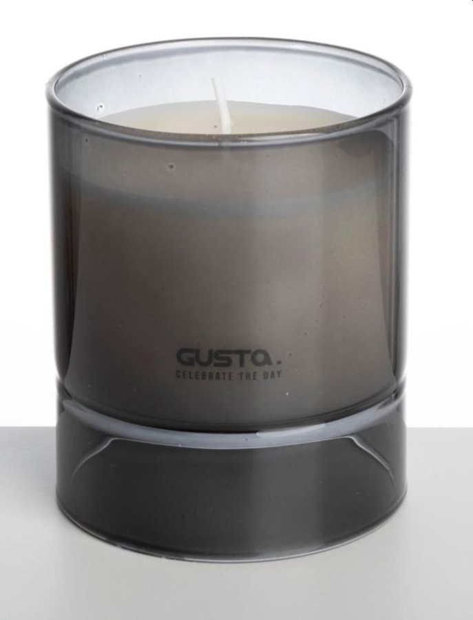 Gusta Geurkaars Glasvoet Zwart 7x8.5cm