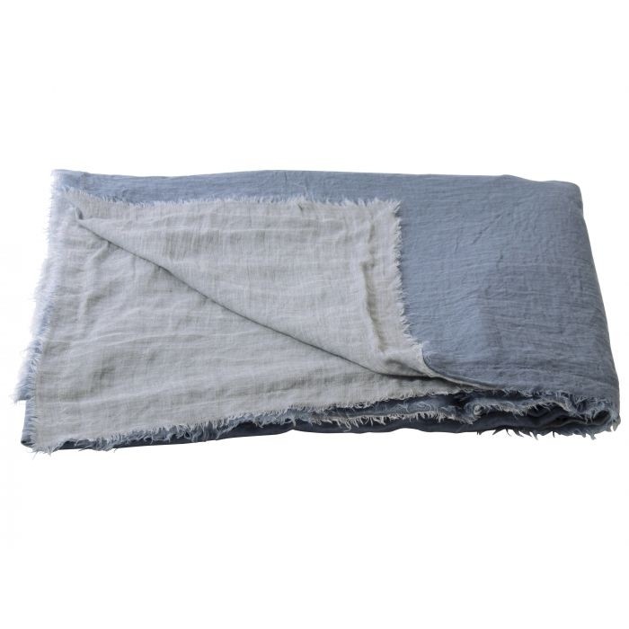 Gusta plaid two tone 140x180cm blauw/grijs