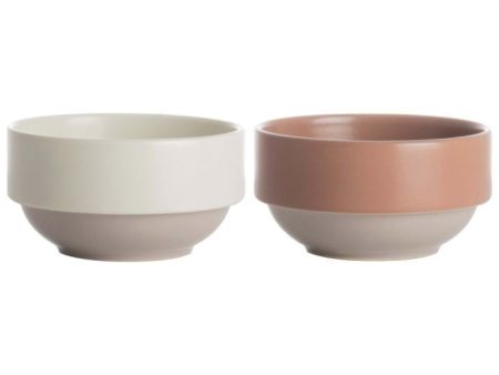 Gusta Set 2 Schaaltjes Terra/Wit