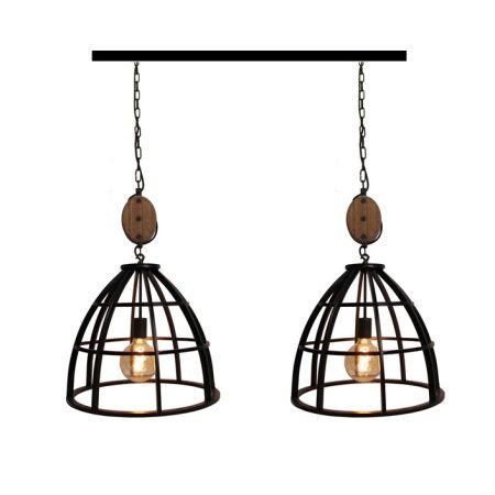 Lucca 2 lichts zwart hanglamp