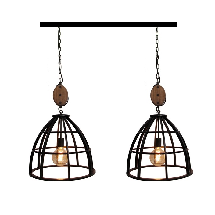 Lucca 2 lichts zwart hanglamp