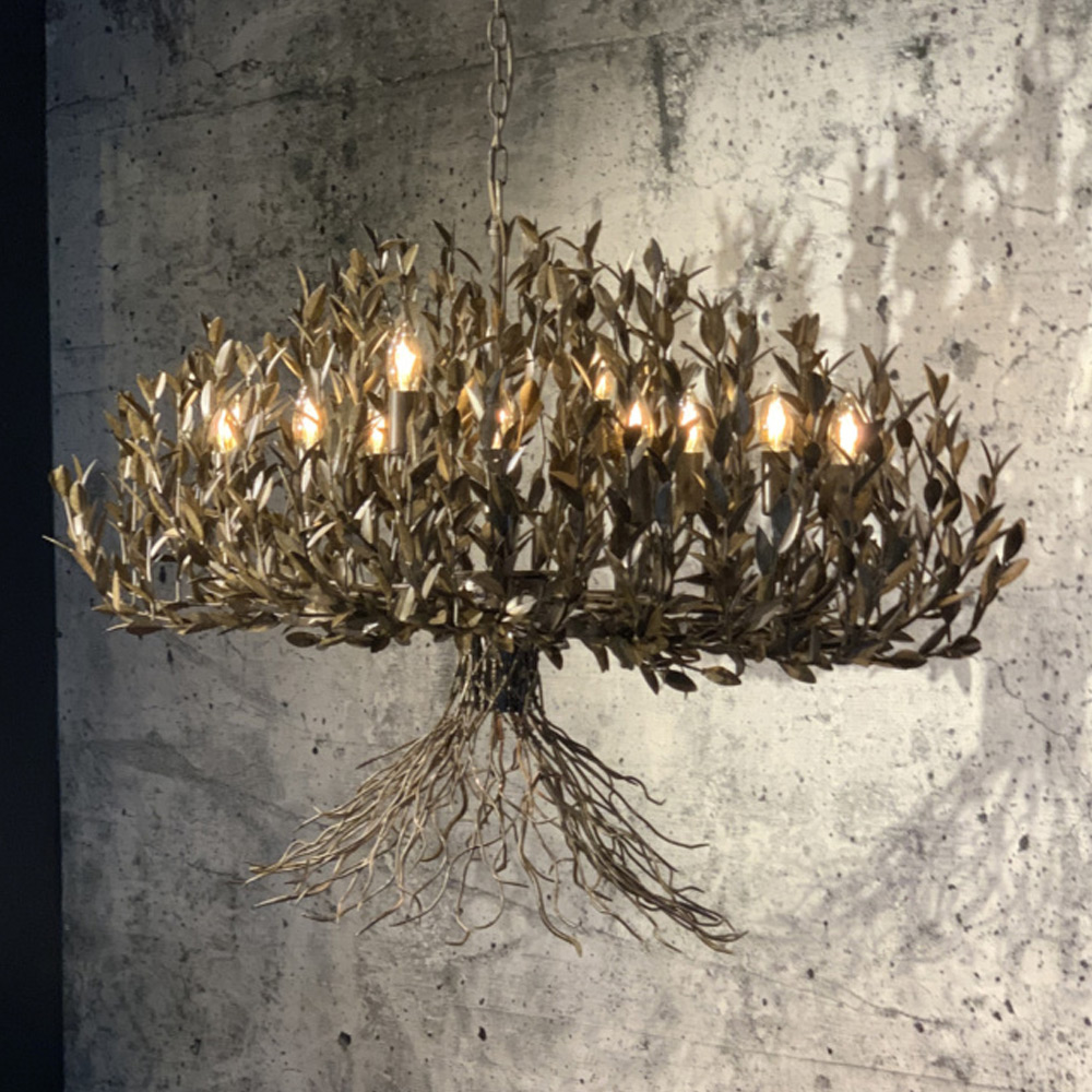Hanglamp AIX blaadjes ovaal rustic