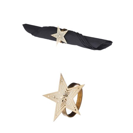 House Of Seasons Kerst Servethouder Ster Goud 6x5Cm