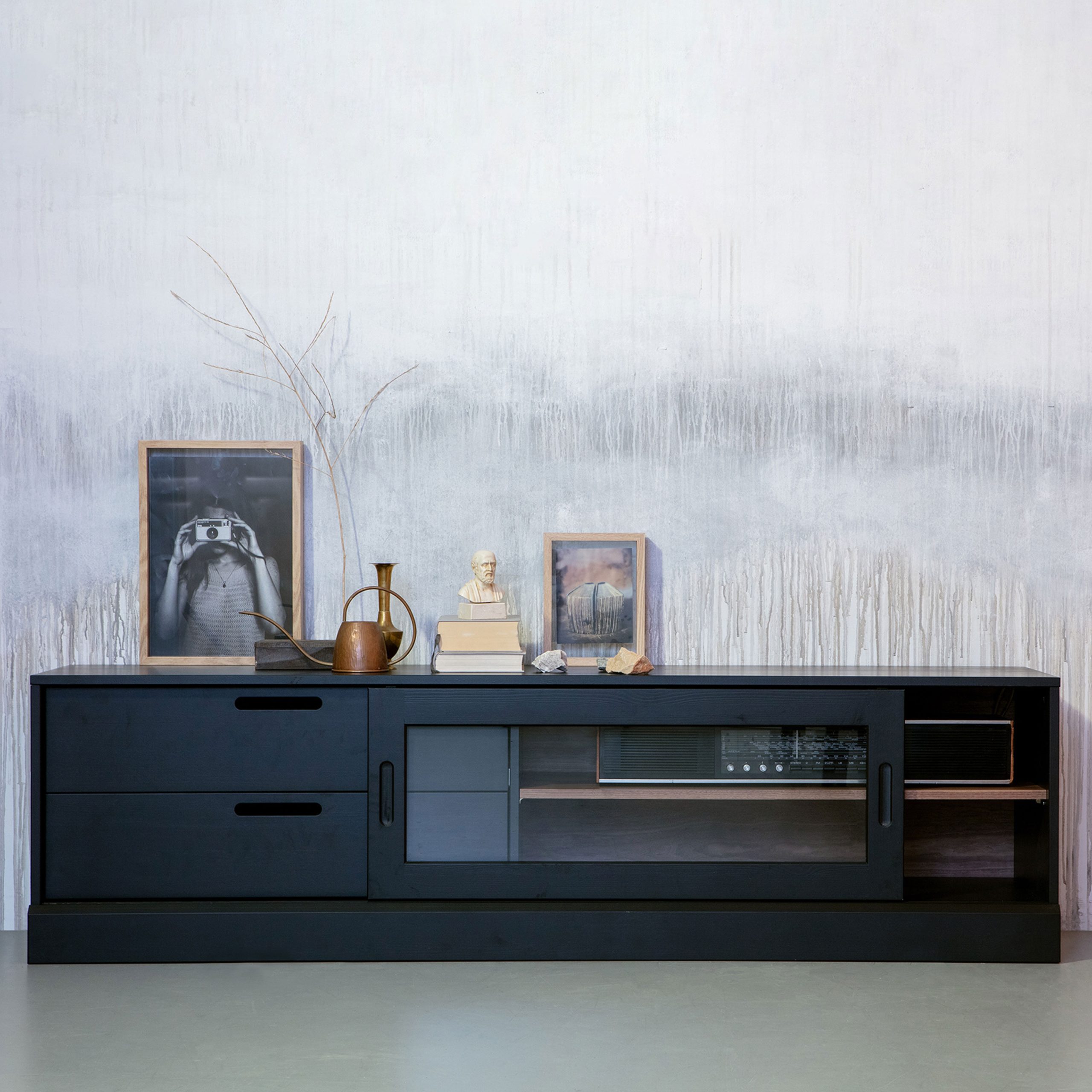 WOOOD TV-meubel 'James' 180cm, kleur Zwart