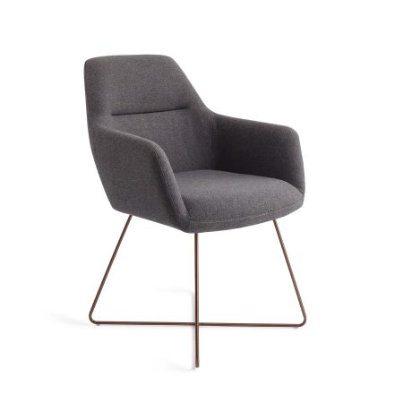 Jesper Home Eetkamerstoel 'Kinko' Cross Rose Gold, kleur Shadow