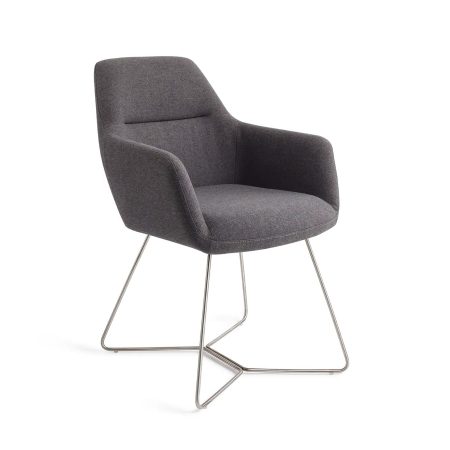 Jesper Home Eetkamerstoel 'Kinko' Beehive Steel, kleur Shadow
