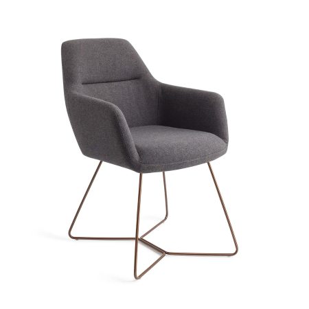 Jesper Home Eetkamerstoel 'Kinko' Beehive Rose Gold, kleur Shadow