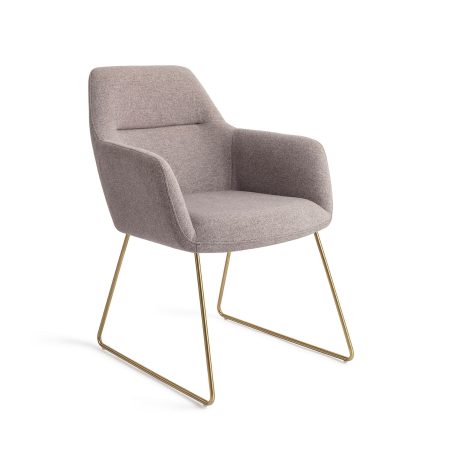 Jesper Home Eetkamerstoel 'Kinko' Slide Gold, kleur Earl Grey