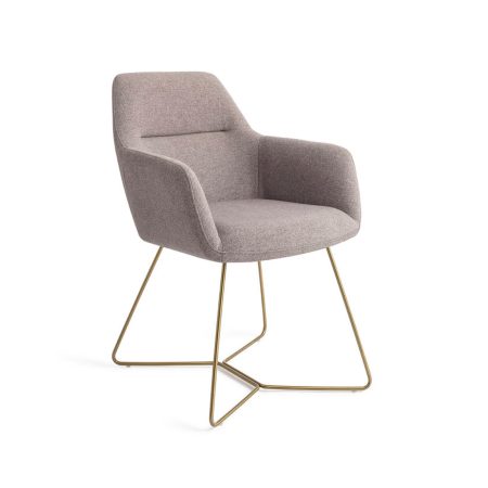 Jesper Home Eetkamerstoel 'Kinko' Beehive Gold, kleur Earl Grey