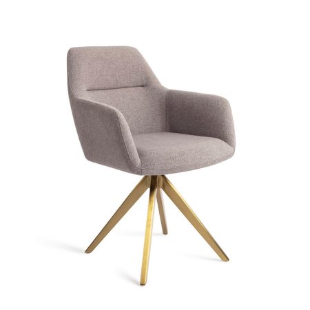 Jesper Home Eetkamerstoel 'Kinko' Turn Gold, kleur Earl Grey