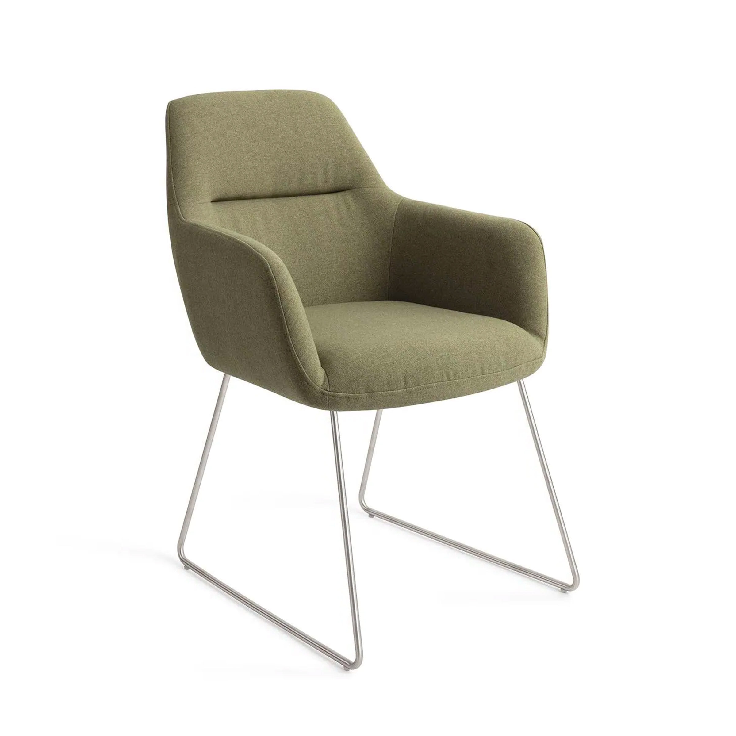 Jesper Home Eetkamerstoel 'Kinko' Slide Steel, kleur Green Hunter