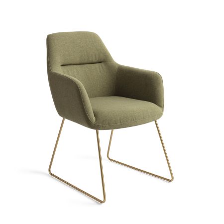 Jesper Home Eetkamerstoel 'Kinko' Slide Gold, kleur Green Hunter