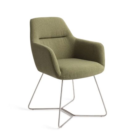 Jesper Home Eetkamerstoel 'Kinko' Beehive Steel, kleur Green Hunter