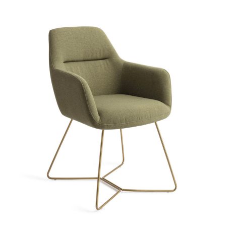Jesper Home Eetkamerstoel 'Kinko' Beehive Gold, kleur Green Hunter