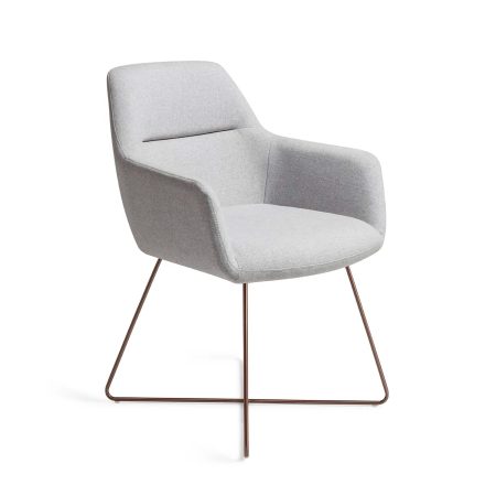 Jesper Home Eetkamerstoel 'Kinko' Cross Rose Gold, kleur Cloud