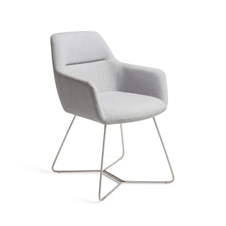Jesper Home Eetkamerstoel 'Kinko' Beehive Steel, kleur Cloud