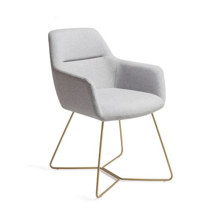 Jesper Home Eetkamerstoel 'Kinko' Beehive Gold, kleur Cloud