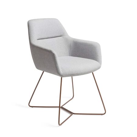 Jesper Home Eetkamerstoel 'Kinko' Beehive Rose Gold, kleur Cloud