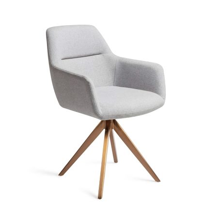 Jesper Home Eetkamerstoel 'Kinko' Turn Rose Gold, kleur Cloud