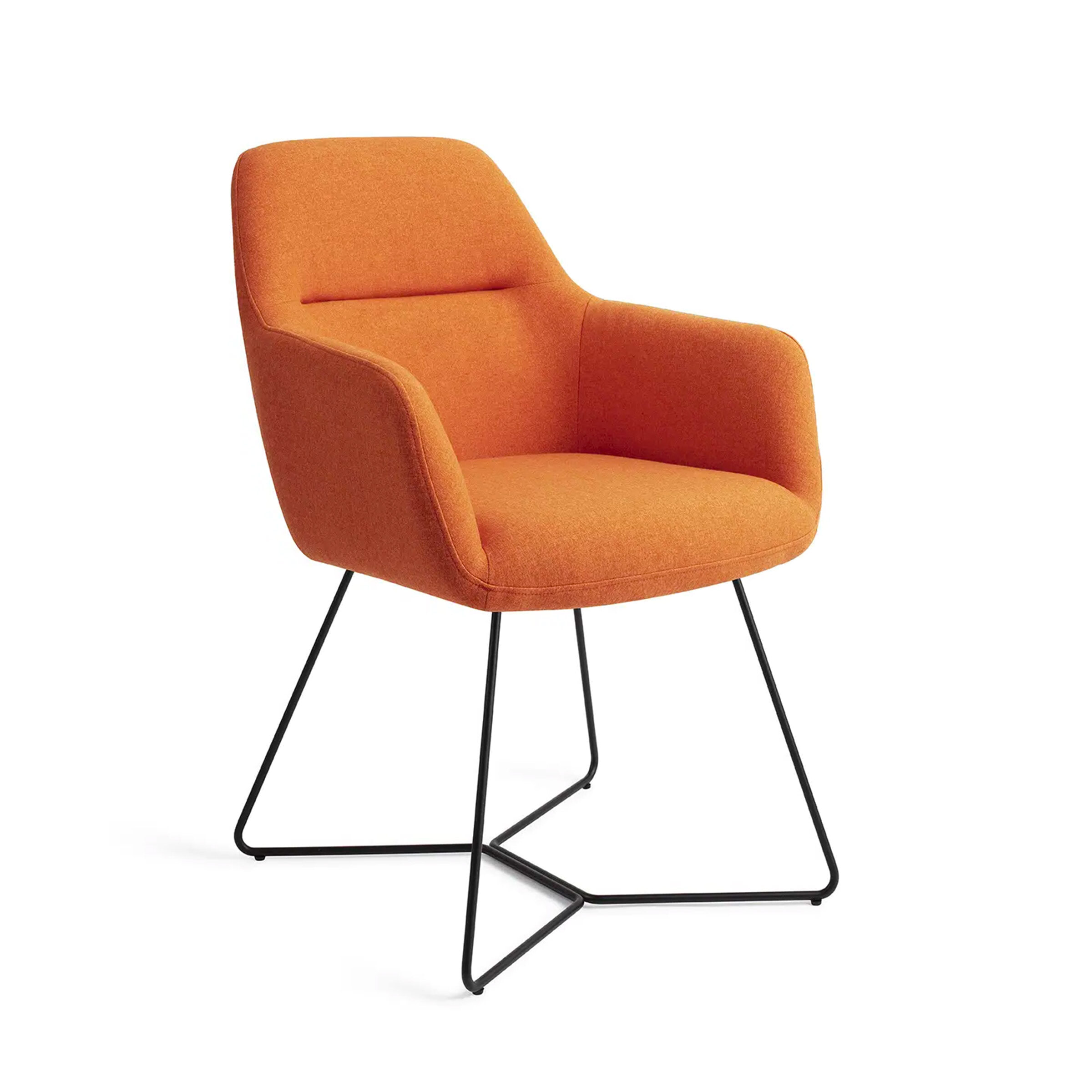 Jesper Home Eetkamerstoel 'Kinko' Beehive Black, kleur Tangerine