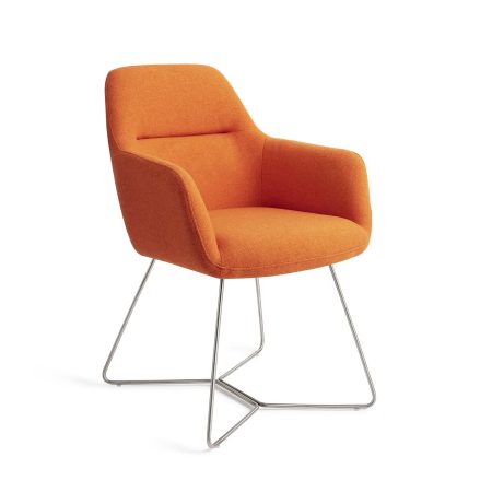 Jesper Home Eetkamerstoel 'Kinko' Beehive Steel, kleur Tangerine