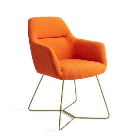Jesper Home Eetkamerstoel 'Kinko' Beehive Gold, kleur Tangerine