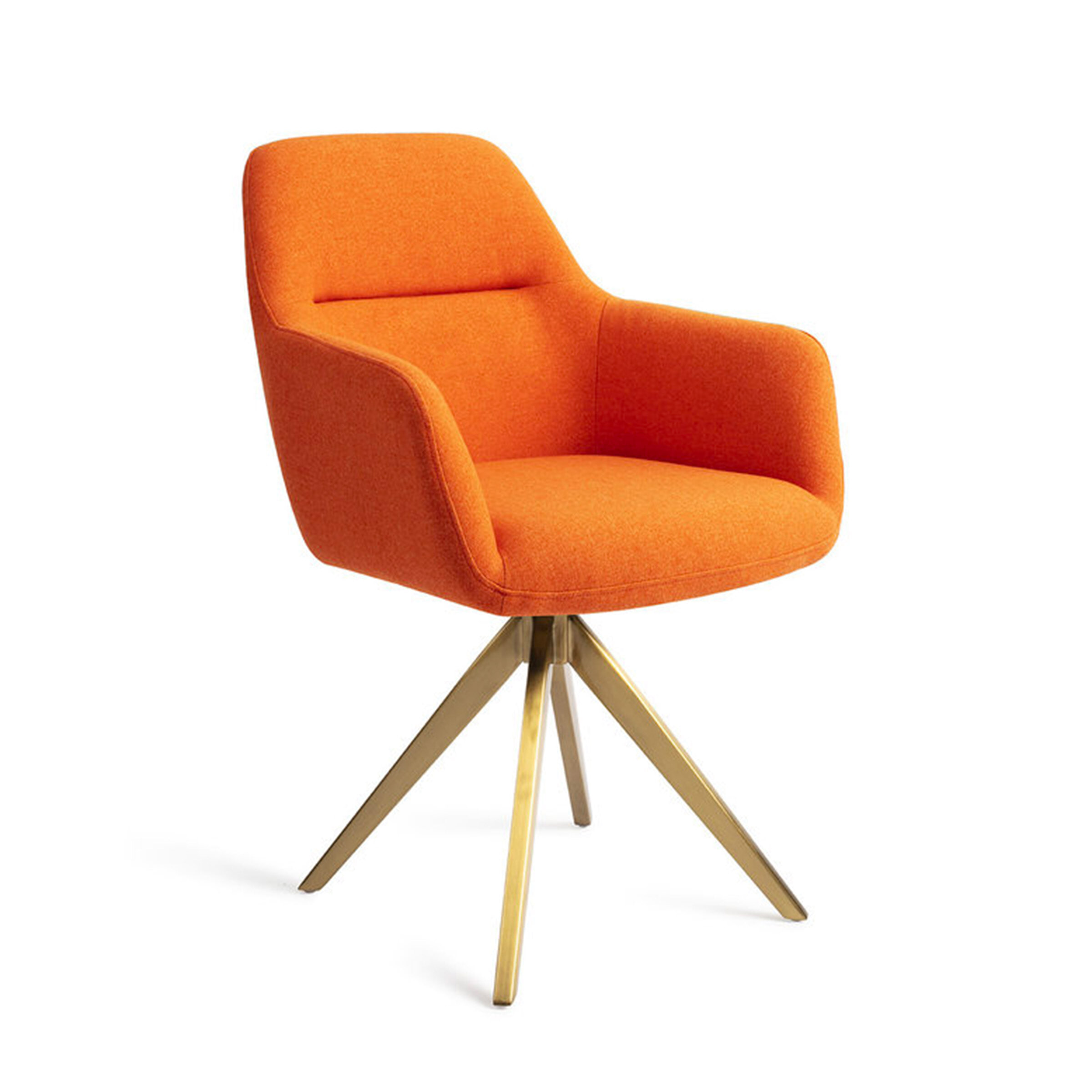 Jesper Home Eetkamerstoel 'Kinko' Turn Gold, kleur Tangerine