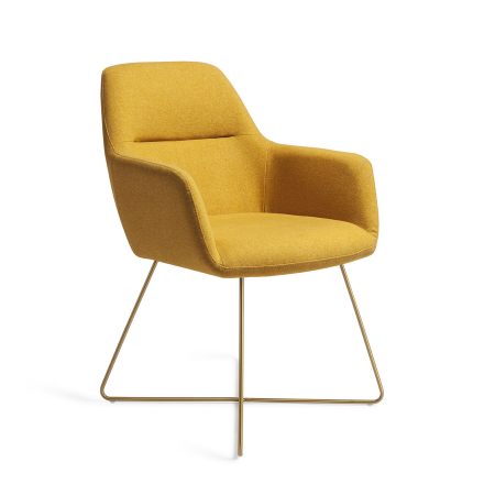 Jesper Home Eetkamerstoel 'Kinko' Cross Gold, kleur Dijon