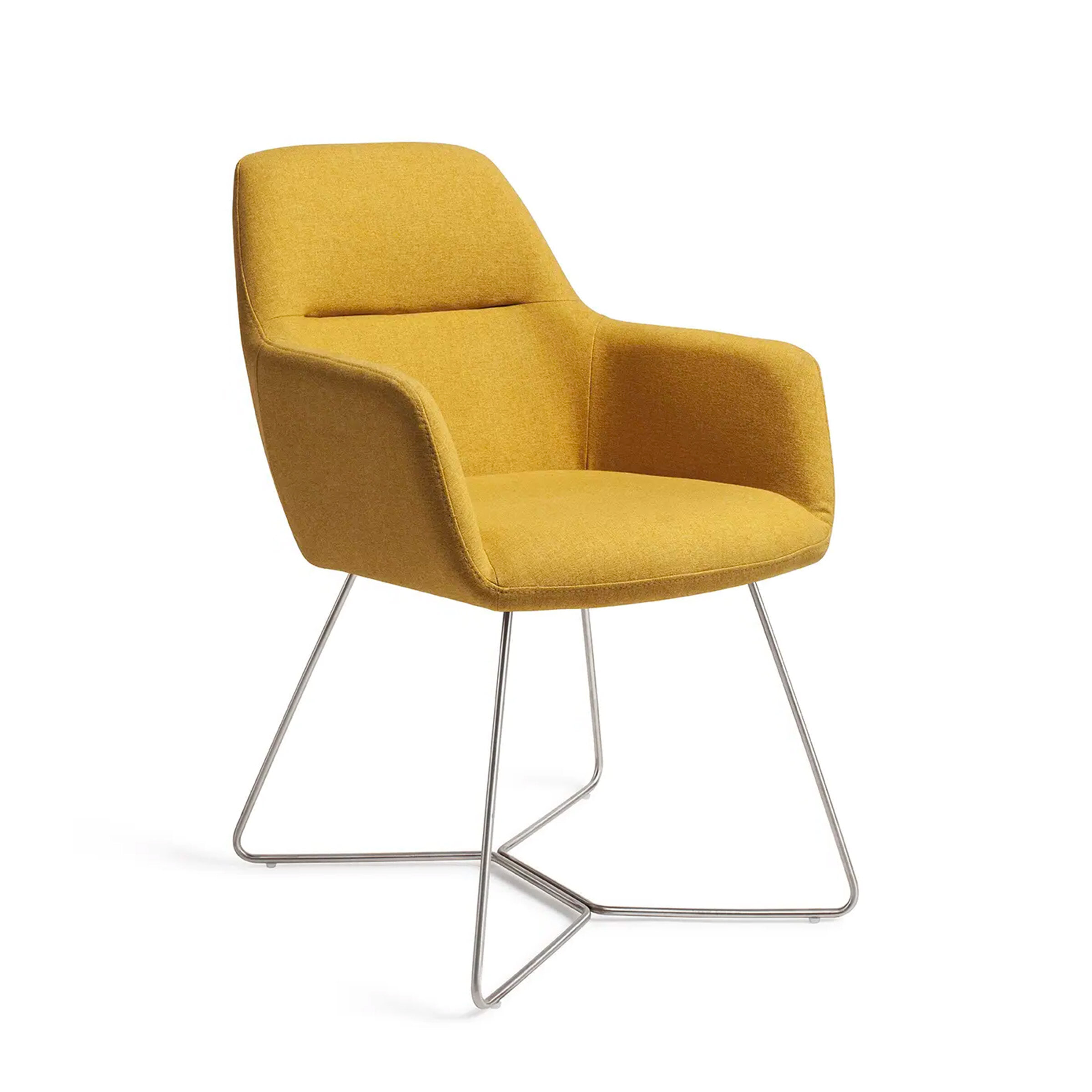 Jesper Home Eetkamerstoel 'Kinko' Beehive Steel, kleur Dijon