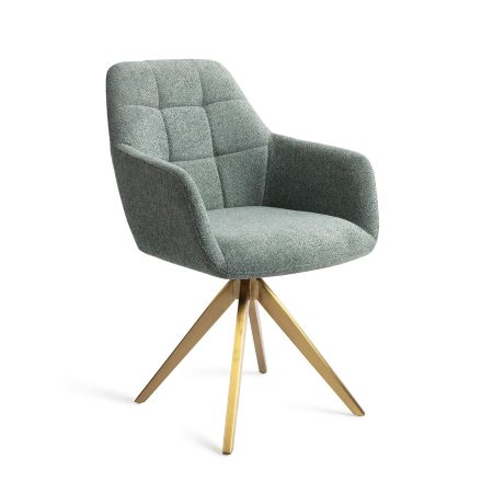 Jesper Home Eetkamerstoel 'Noto' Turn Gold, kleur Real Teal