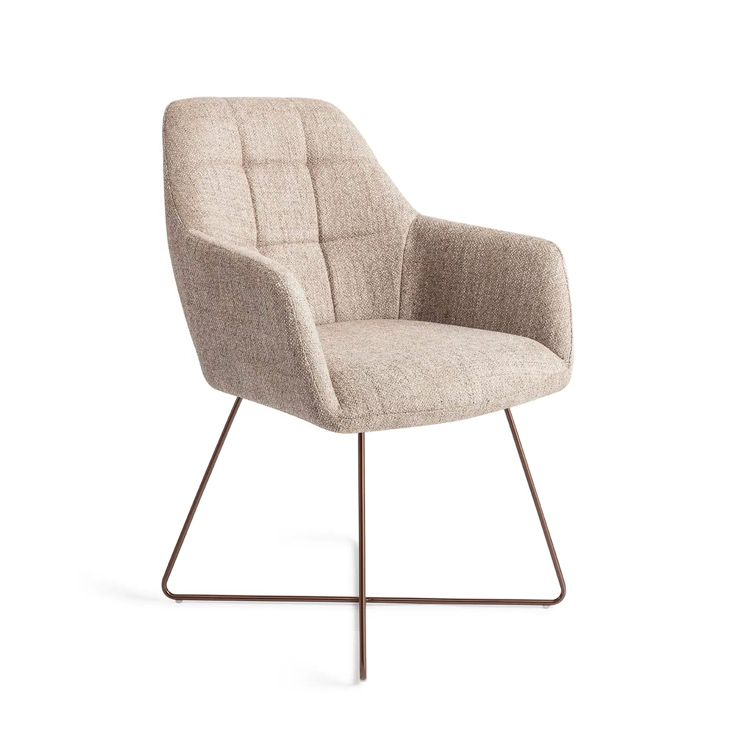 Jesper Home Eetkamerstoel 'Noto' Cross Rose Gold, kleur Biscuit Beach