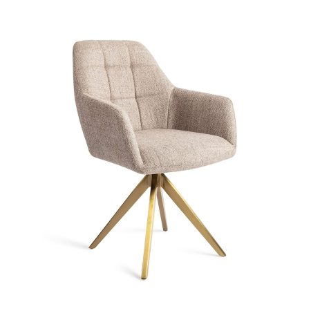 Jesper Home Eetkamerstoel 'Noto' Turn Gold, kleur Biscuit Beach