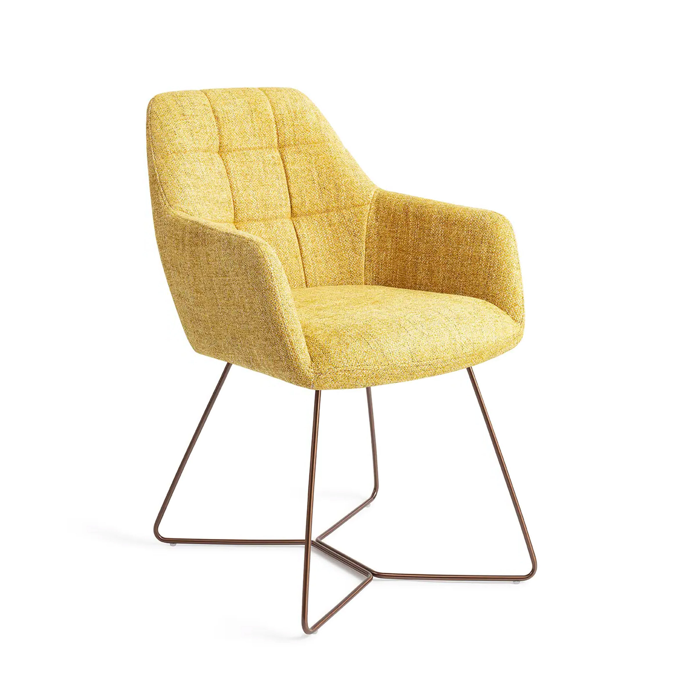 Jesper Home Eetkamerstoel 'Noto' Beehive Rose Gold, kleur Bumble Bee