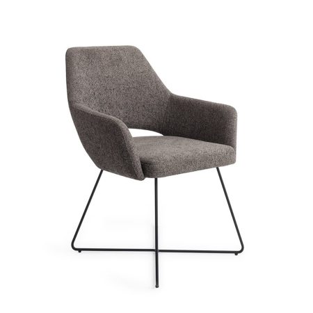 Jesper Home Eetkamerstoel 'Yanai' Cross Black, kleur Amazing Grey