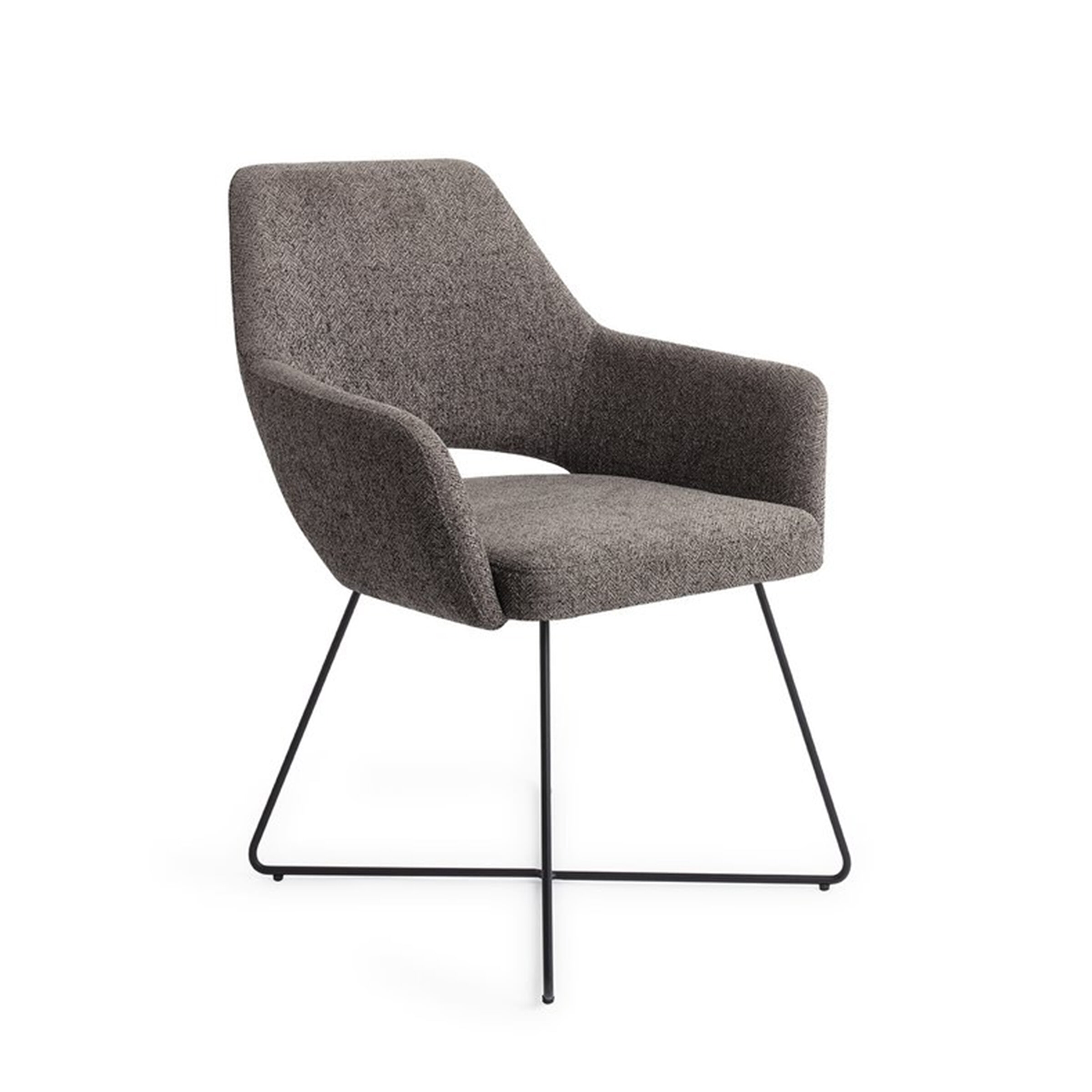 Jesper Home Eetkamerstoel 'Yanai' Cross Black, kleur Amazing Grey