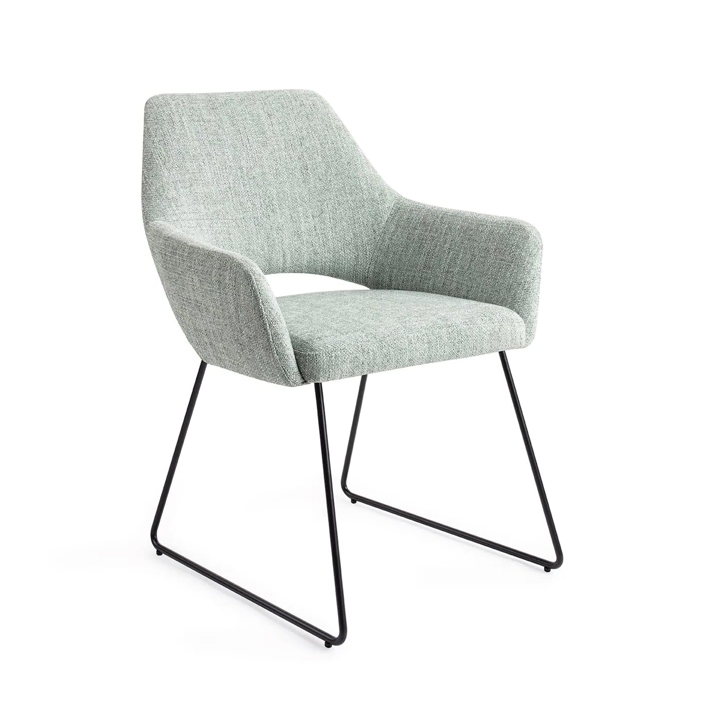 Jesper Home Eetkamerstoel 'Yanai' Slide Black, kleur Soft Sage