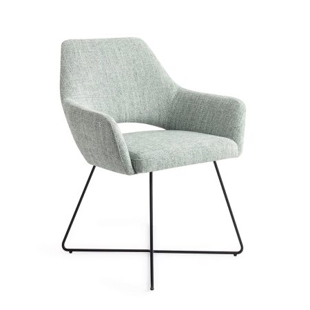 Jesper Home Eetkamerstoel 'Yanai' Cross Black, kleur Soft Sage