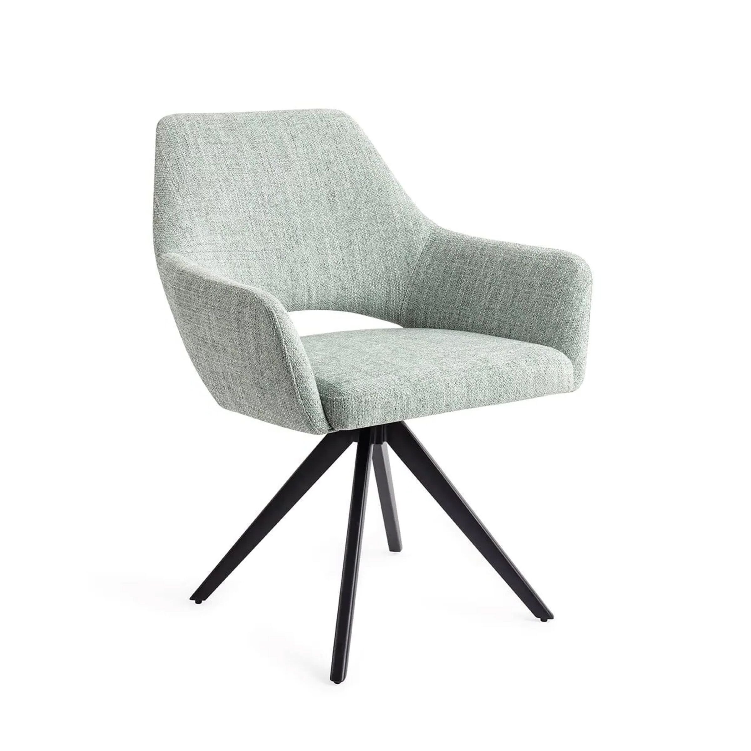 Jesper Home Eetkamerstoel 'Yanai' Turn Black, Draaibaar, kleur Soft Sage