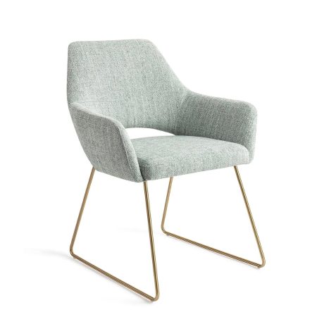 Jesper Home Eetkamerstoel 'Yanai' Slide Gold, kleur Soft Sage