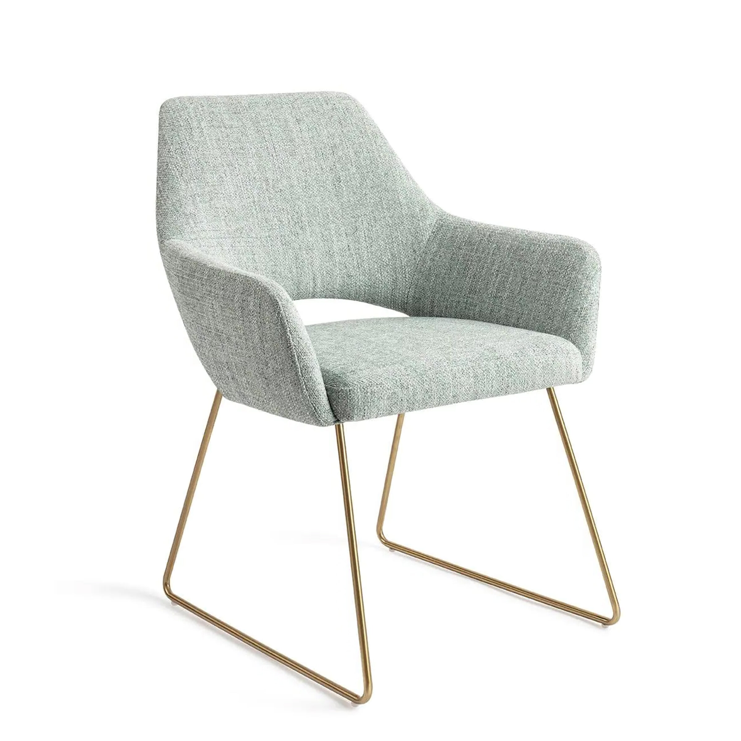 Jesper Home Eetkamerstoel 'Yanai' Slide Gold, kleur Soft Sage