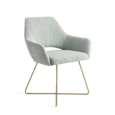 Jesper Home Eetkamerstoel 'Yanai' Cross Gold, kleur Soft Sage