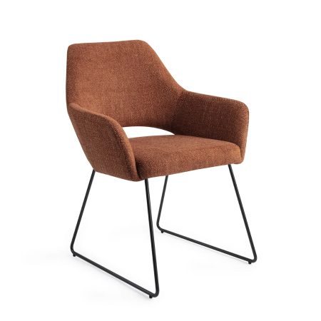 Jesper Home Eetkamerstoel 'Yanai' Slide Black, kleur Tuscan Terra