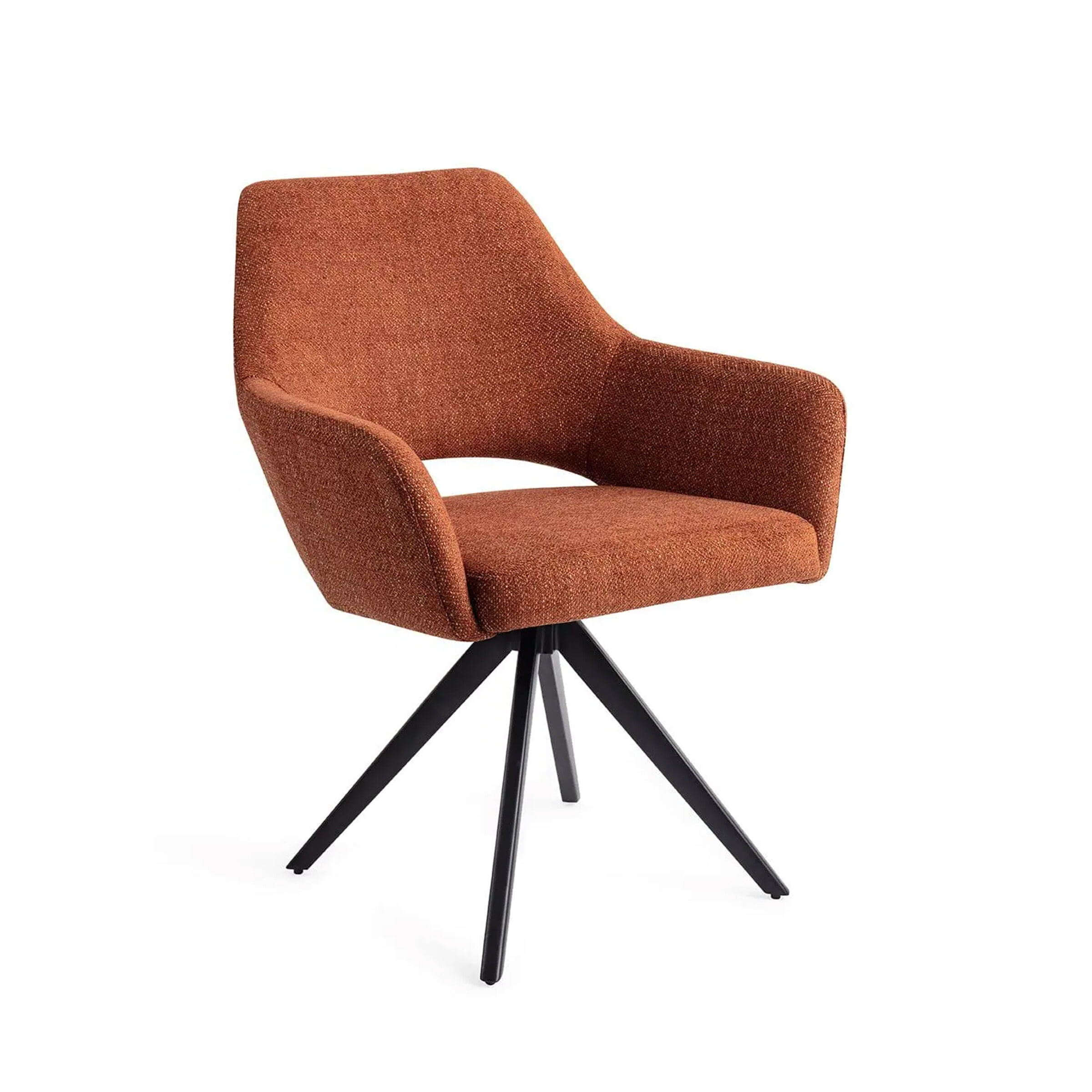 Jesper Home Eetkamerstoel 'Yanai' Turn Black, Draaibaar, kleur Tuscan Terra