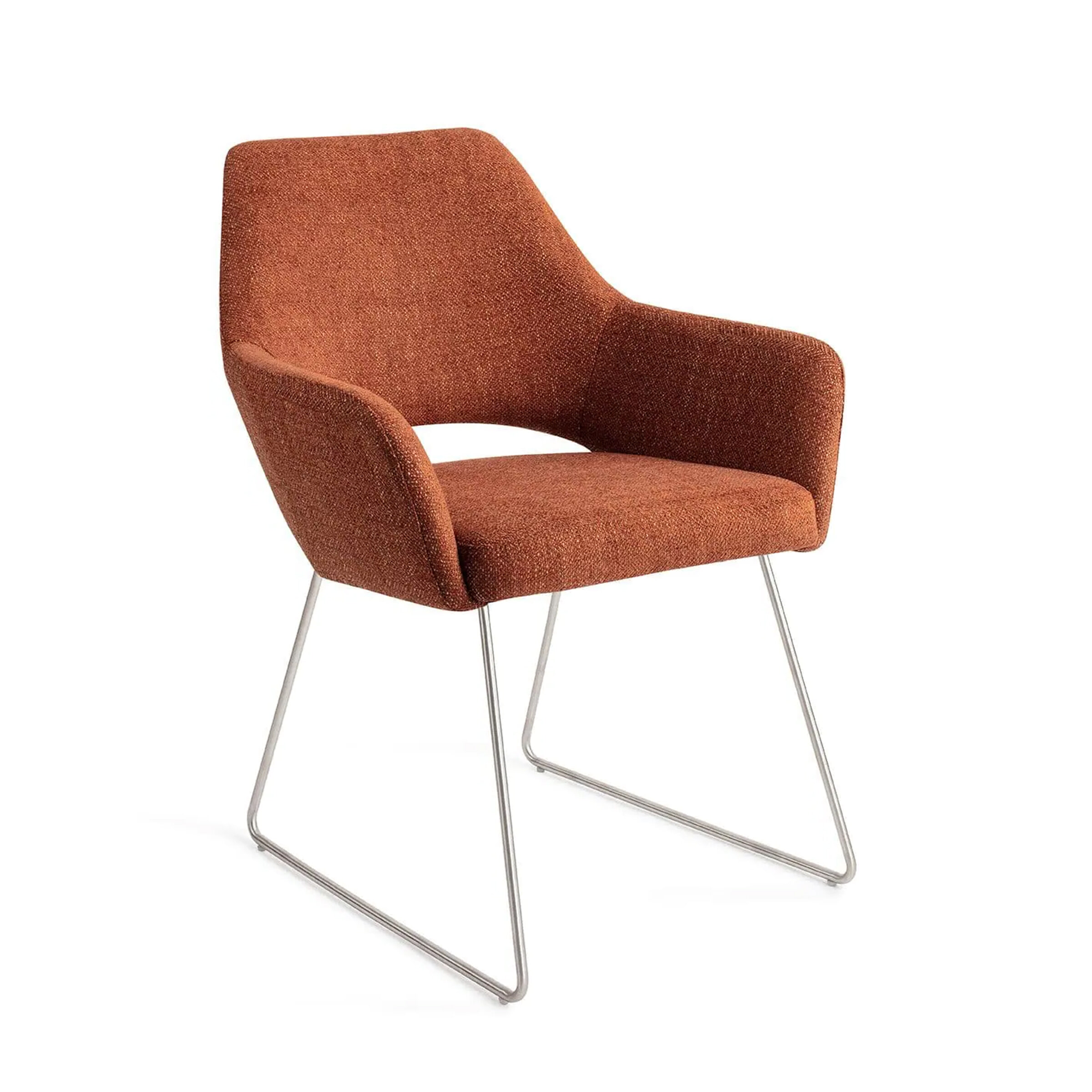 Jesper Home Eetkamerstoel 'Yanai' Slide Steel, kleur Tuscan Terra