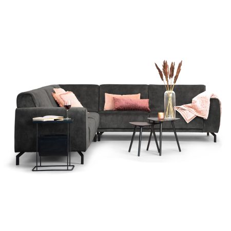 Sohome Hoekbank 'Jill' Velvet, kleur antraciet