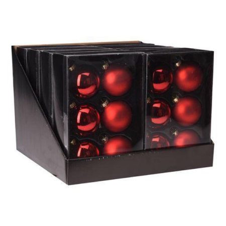 Kerstbal 65mm 6 stuks rood