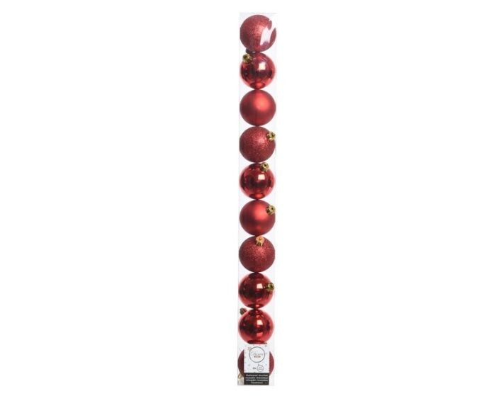 Kerstballen Rood Set 10 6cm