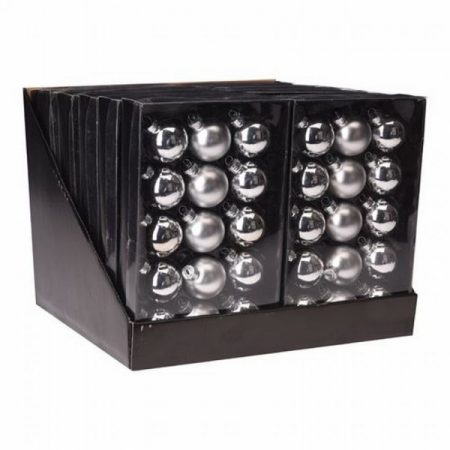 Kerstballen zilver glas 4.5cm 15 stuks