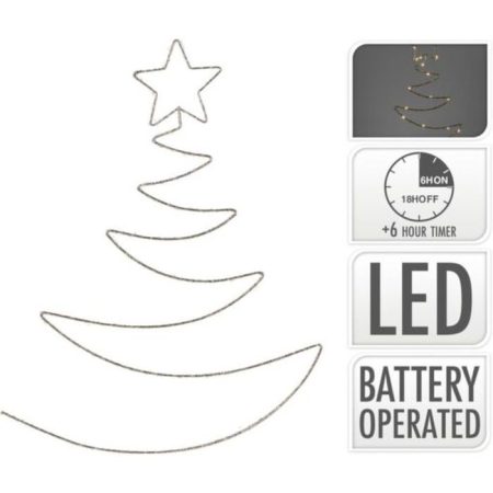 Kerstboom 60 Cm 36 Led Warm Wit Goud