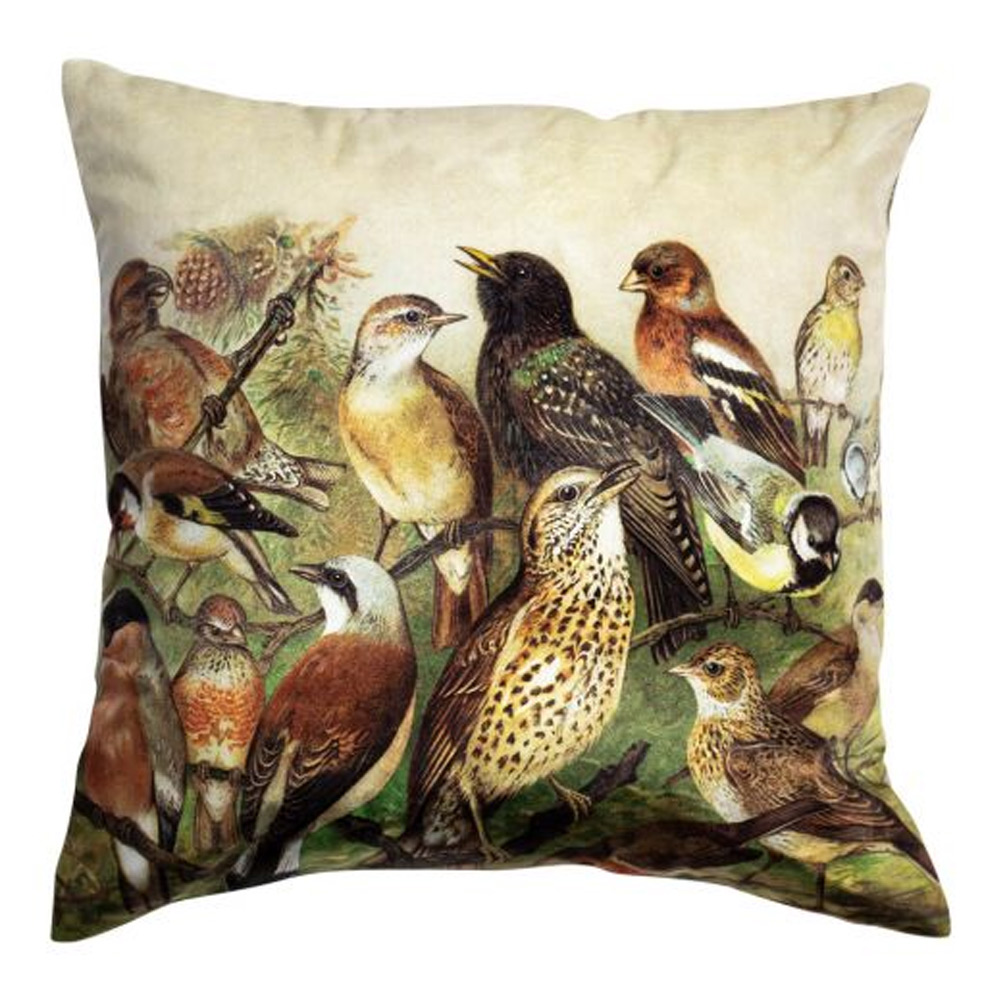 Kussen Fluweel country zangvogels